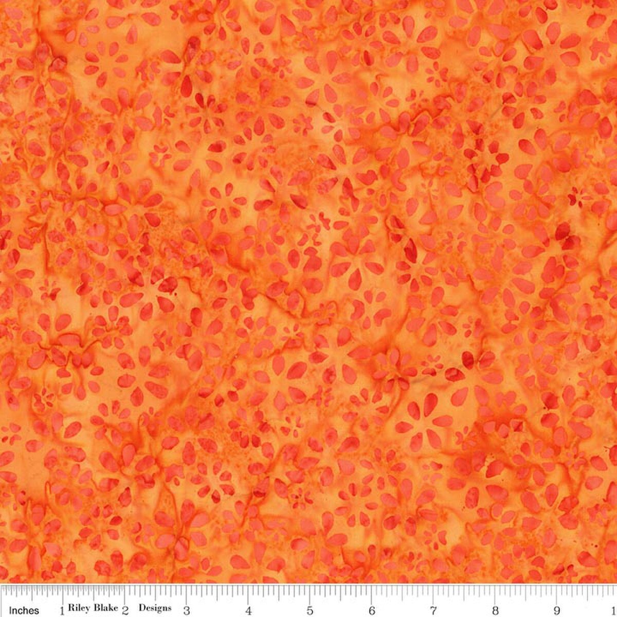Swirl the Rainbow Tangerine Orange BATIK Riley Blake Designs Cotton BATIK Fabric RB-BT23562-235
