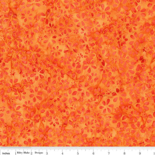 Swirl the Rainbow Tangerine Orange BATIK Riley Blake Designs Cotton BATIK Fabric RB-BT23562-235