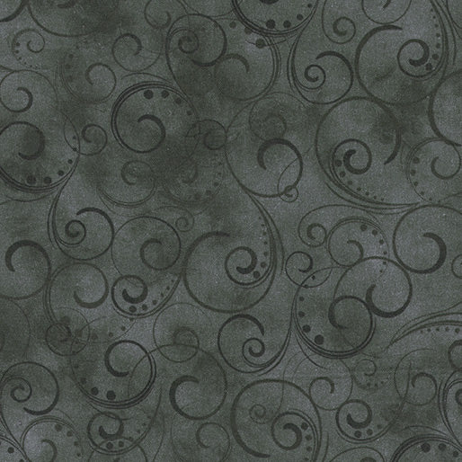 Swirling Splendor 108" Wide Backing Charcoal Gray Kanvas Studio Benartex Cotton Fabric