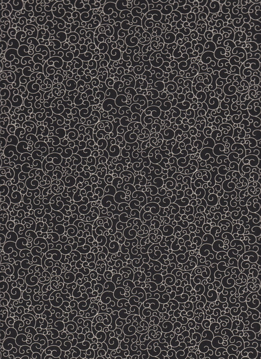 Circa 1888 Swirls Tan Black Foust Textiles Cotton Fabric