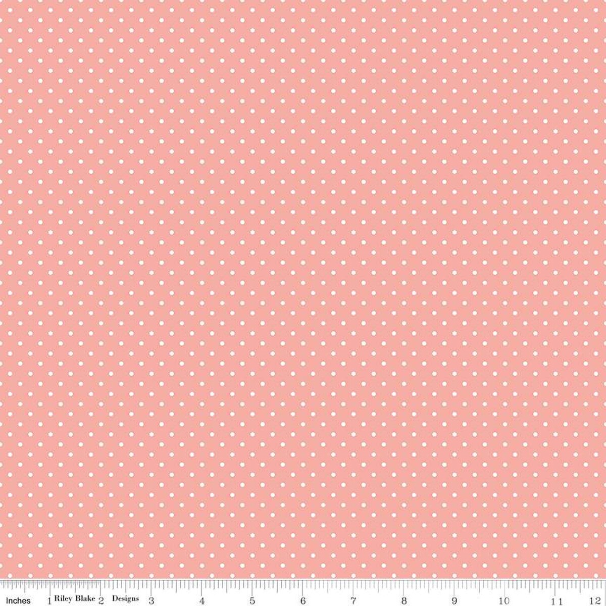 Swiss Dots Apricot Blush Peach The RBD Designers Riley Blake Designs Cotton Fabric