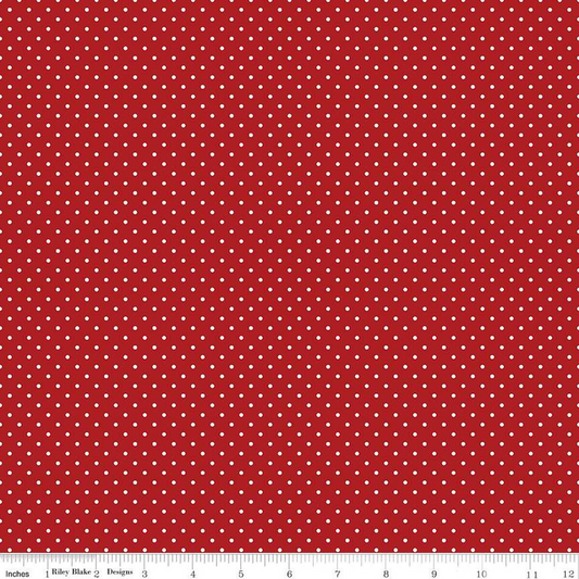 Swiss Dots Barn Red The RBD Designers Riley Blake Designs Cotton Fabric