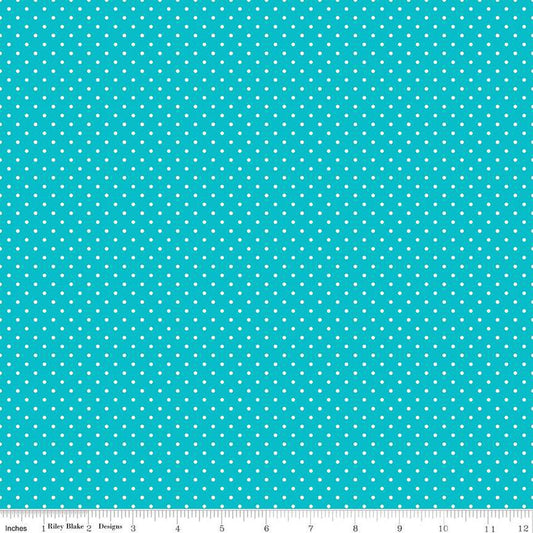 Swiss Dots Mermaid's Tail Blue The RBD Designers Riley Blake Designs Cotton Fabric