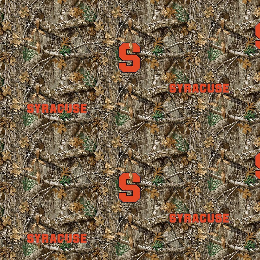 Syracuse Orange NCAA College Realtree Camo Sykel Enterprises Cotton Fabric SYK-SYR-1163