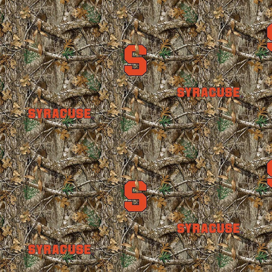 Syracuse Orange NCAA College Realtree Camo Sykel Enterprises Cotton Fabric SYK-SYR-1163