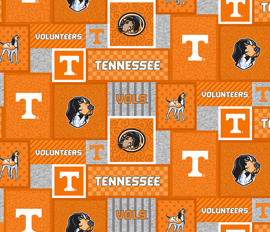 Tennessee Volunteers Vols NCAA College Patch Sykel Enterprises Polyester FLEECE Fabric TEN-1177