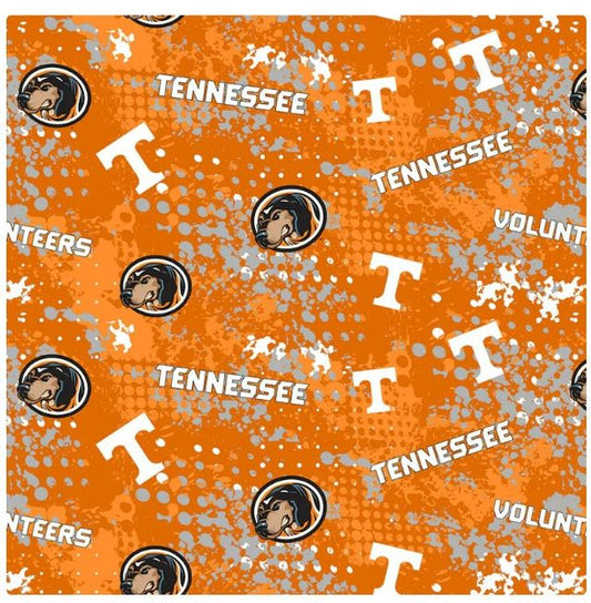 Tennessee University Volunteers Vols NCAA College Splatter Sykel Cotton Fabric