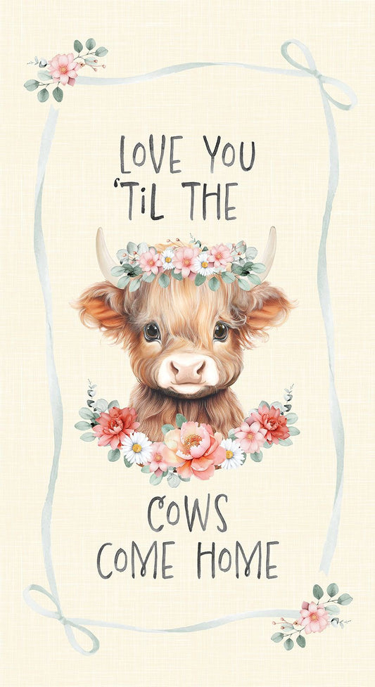 Til The Cows Come Home Panel 24" Cream Timeless Treasures Cotton Fabric TT-PANEL-CD4040-CREAM