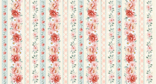 Til The Cows Come Home Floral Stripes Soft Timeless Treasures Cotton Fabric TT-FLEUR-CD4042-SOFT