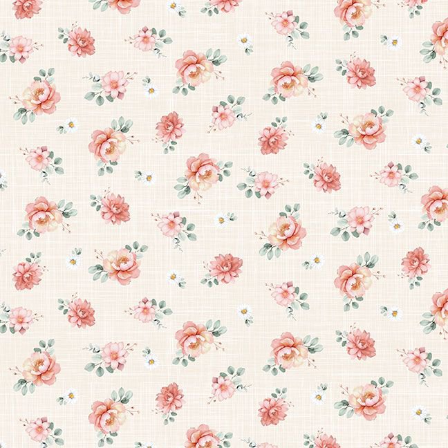 Til The Cows Come Home Vintage Floral Cream Timeless Treasures Cotton Fabric TT-FLEUR-CD4045-CREAM