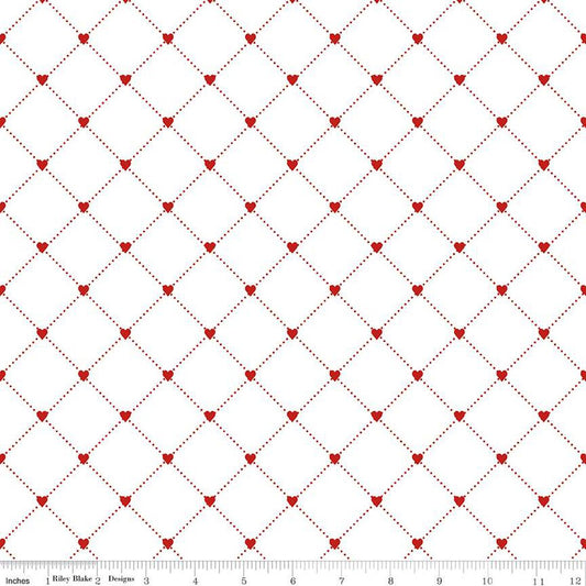 Take Heart Cross White J. Wecker Frisch Riley Blake Designs Cotton Fabric