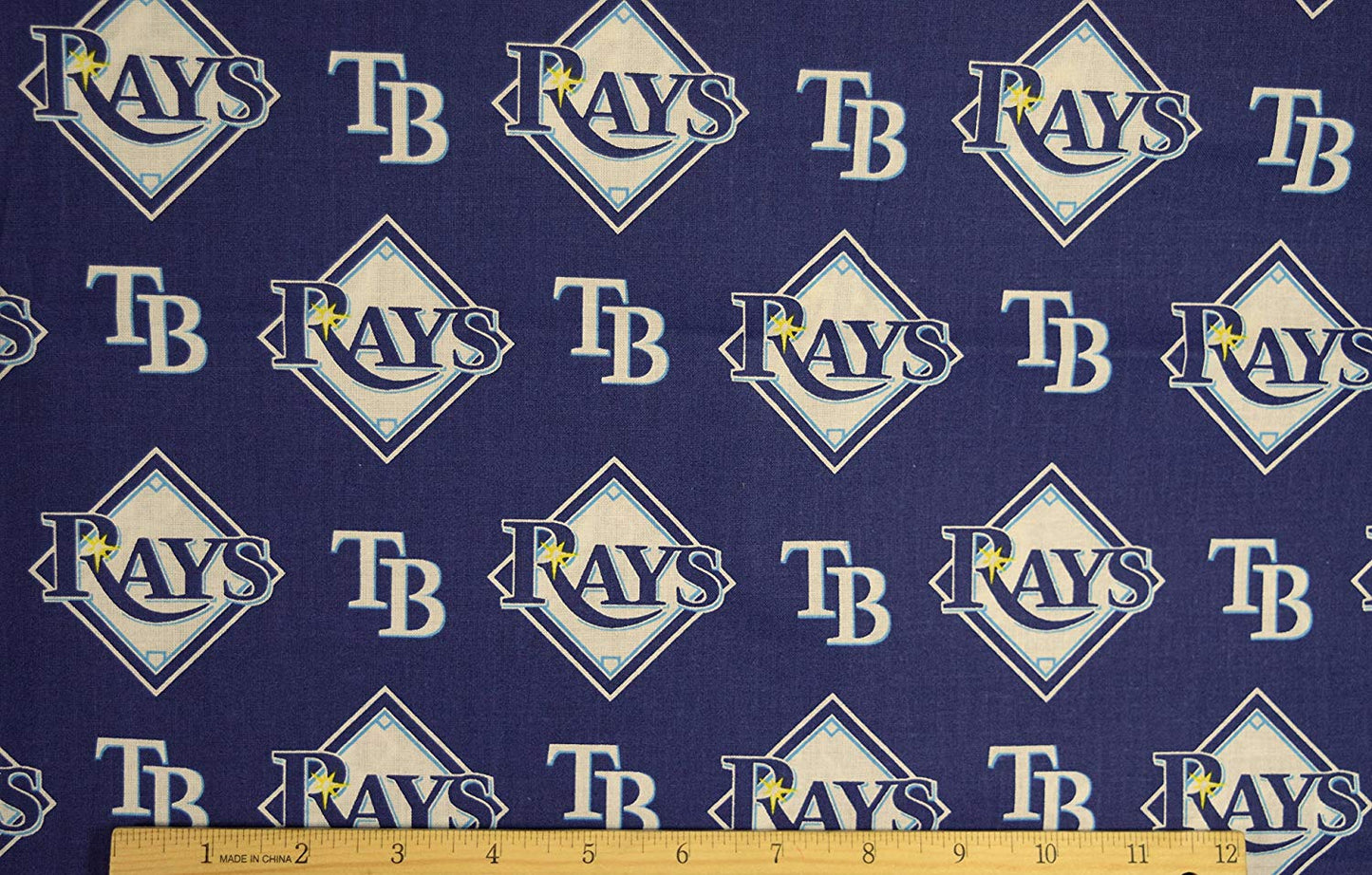 Tampa Bay Rays MLB Baseball Logo and Name Fabric Traditions Cotton Fabric