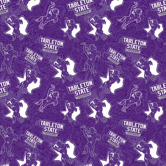 Tarleton State Texans NCAA College Tone on Tone Sykel Enterprises Cotton Fabric TARL-1178