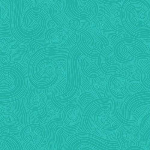 Just Color! Light Teal Swirl Studio E Cotton Fabric