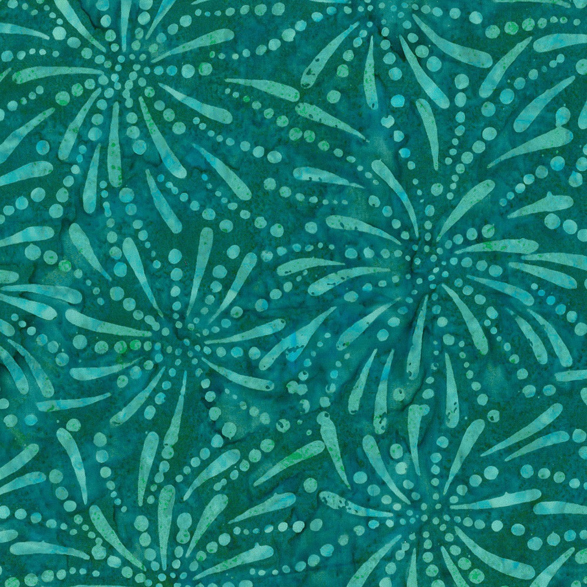 Tealing Good Batiks Fireworks Green Blue Wilmington Prints Cotton Fabric