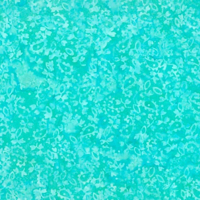 Tealing Good Batiks Mini Paisley Cream Aqua Wilmington Prints Cotton Fabric