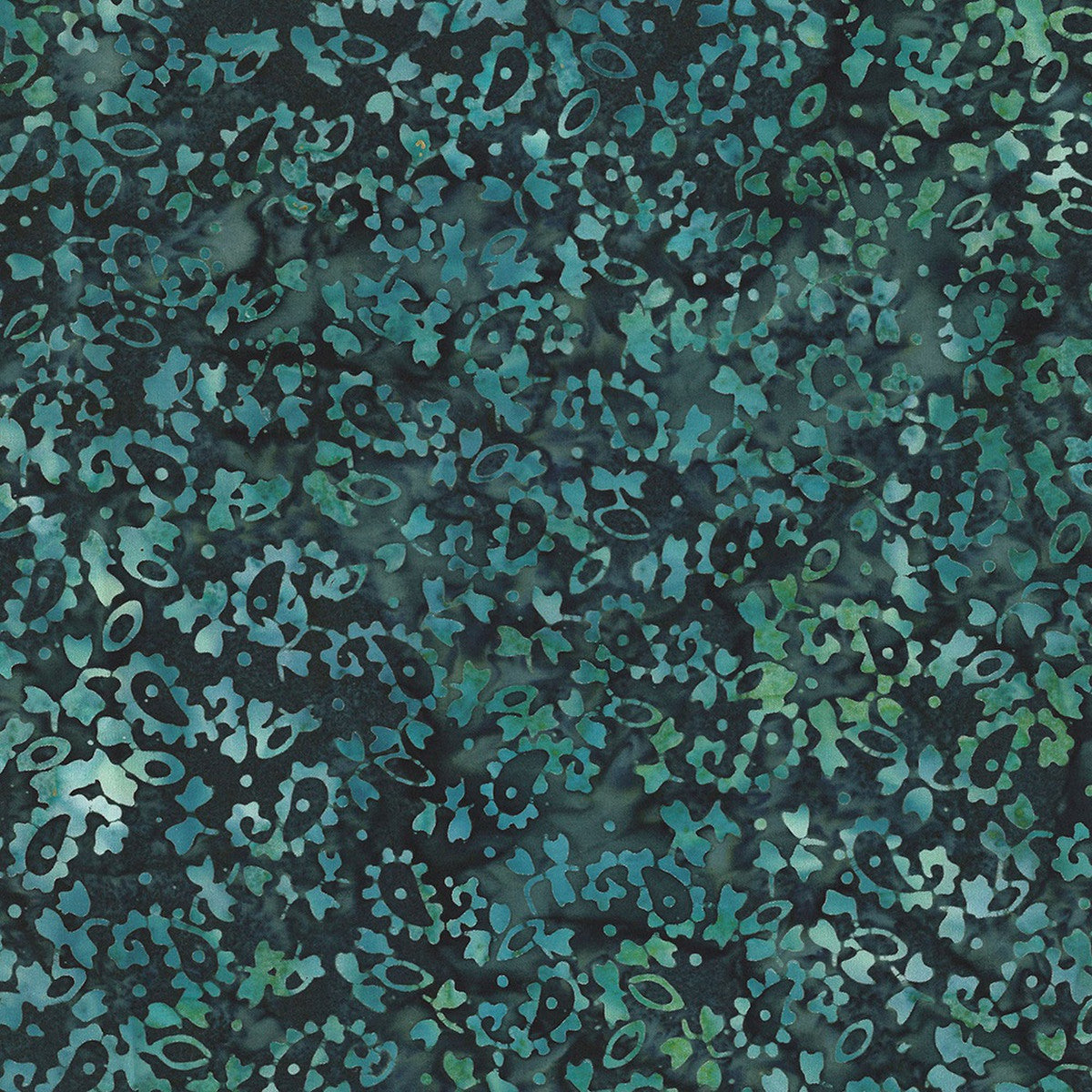 Tealing Good Pattern Tealing Good Batiks Mini Paisley Dark Blue Wilmington Prints Cotton Fa ...