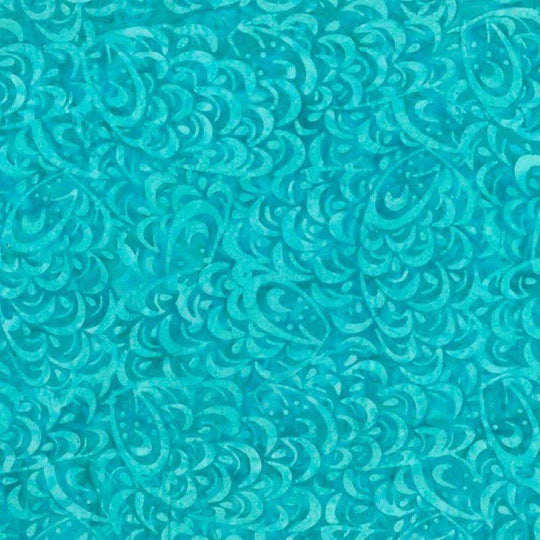 Tealing Good Batiks Stacked Feathers Pale Blue Wilmington Prints Cotton Fabric