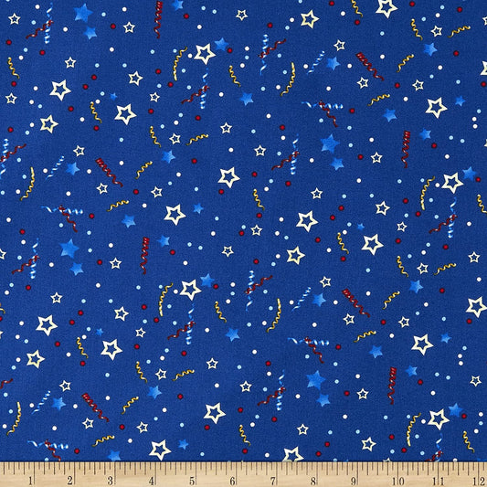 Teddy's America Plaid Navy Robert Giordano Henry Glass Cotton Fabric