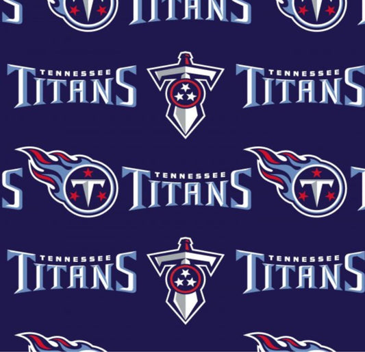 Tennessee Titans NFL New Logo on Blue design 58" Cotton Fabric