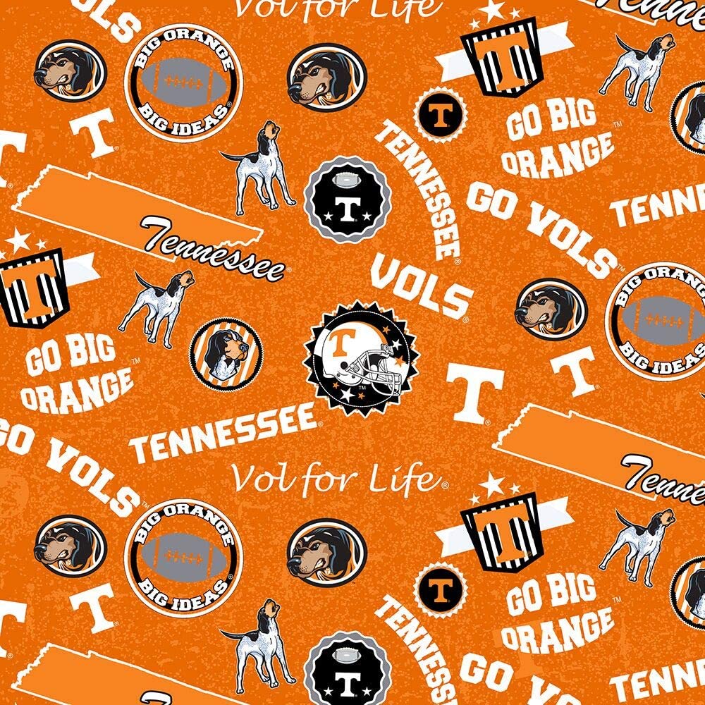 Tennessee University Vols (Volunteers) NCAA College Home State Cotton Quilting Fabric