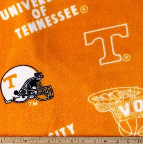 Tennessee University Vols (Volunteers) NCAA College Tossed Logo 58" Sykel FLEECE Fabric