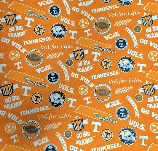 Tennessee University Vols (Volunteers) NCAA College Home State Cotton Quilting Fabric TENN-1208