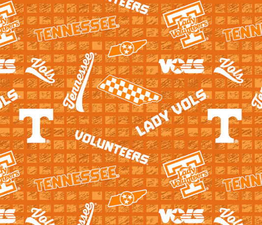 Tennessee Volunteers Vols NCAA College 108" Wideback Allover Sykel Enterprises Cotton Fabric TEN-1395
