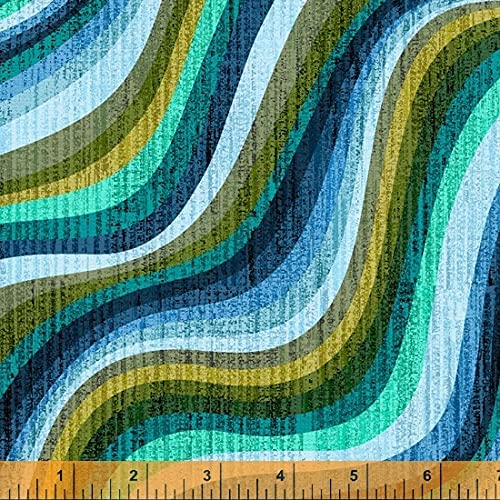 Terrain Wave Water Whistler Studios Windham Cotton Fabric