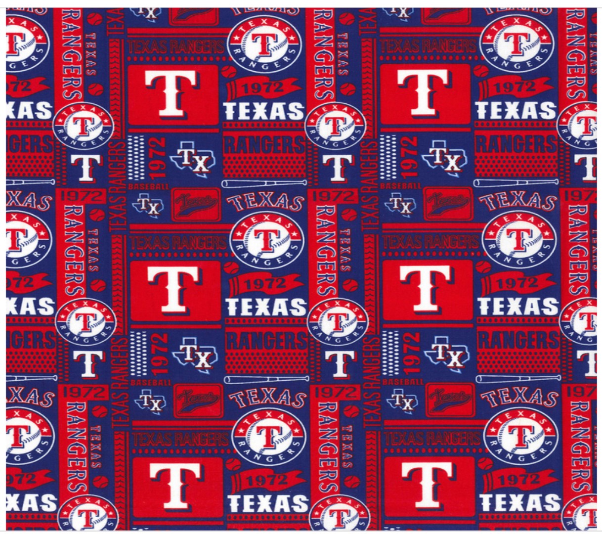 Texas Rangers MLB Baseball Block Fabric Traditions Cotton Fabric