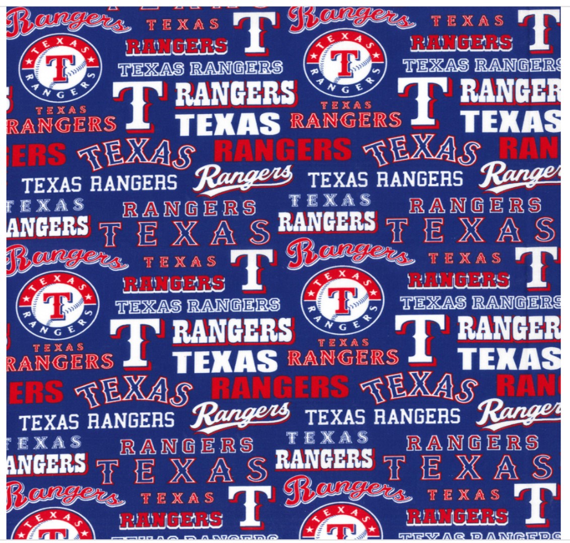 Texas Rangers MLB Baseball Name Fabric Traditions and Logo Fabric Traditions Cotton Fabric