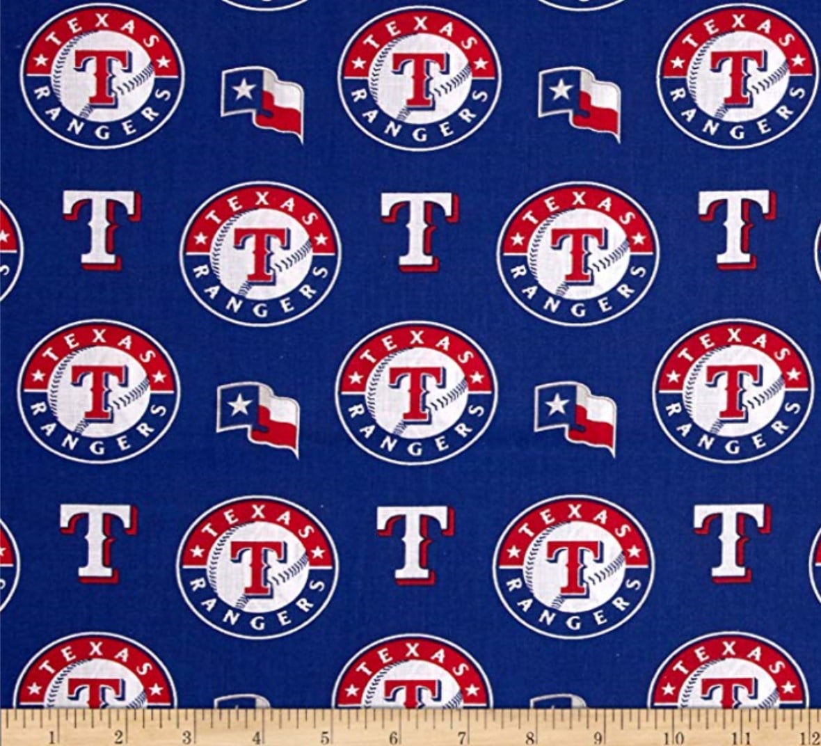 Texas Rangers MLB Baseball Logo Fabric Traditions Cotton Fabric