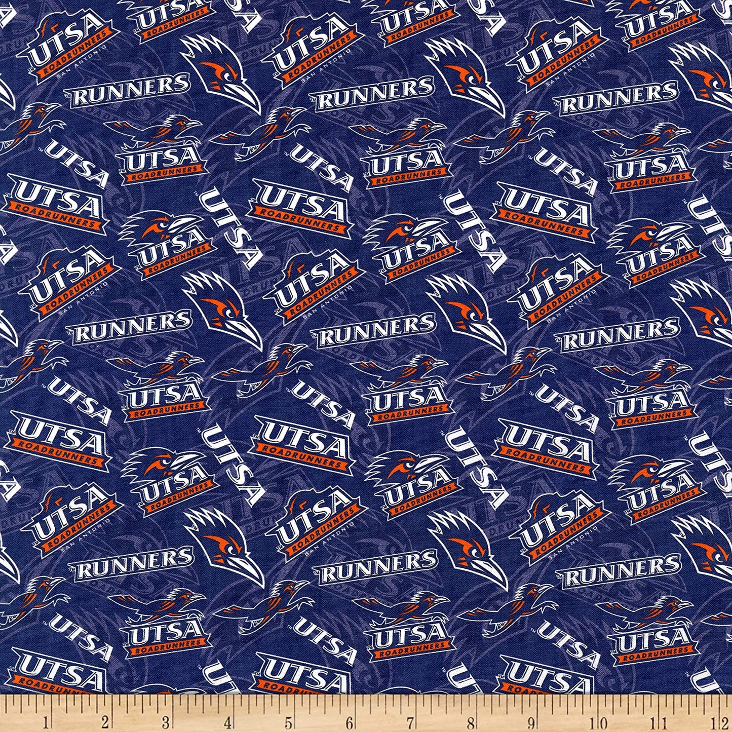 Texas San Antonio Roadrunners NCAA College Tone on Tone Sykel Cotton Fabric