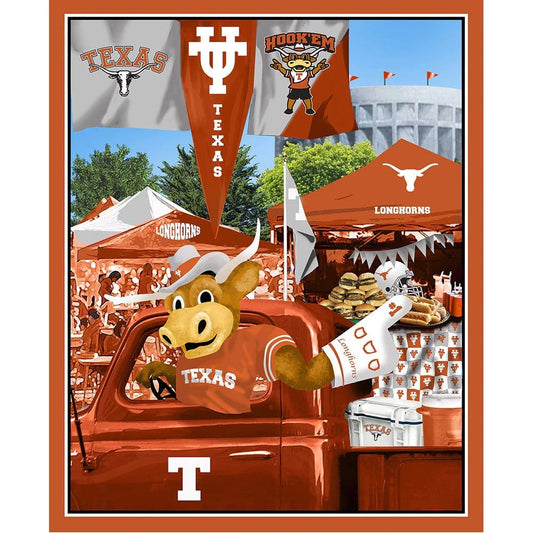 Texas Longhorns NCAA College Tailgate Panel 36" Cotton Fabric