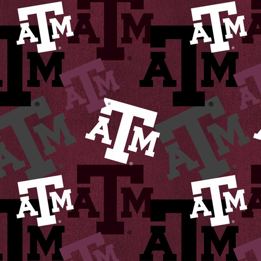 Texas A&M Aggies NCAA College Letters Sykel Cotton Fabric SYK-TAM-1372