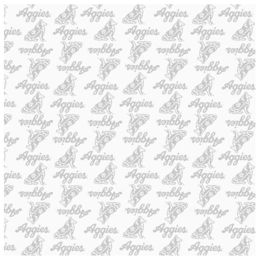 Texas A&M Aggies NCAA College White on White Mini Pigment Print Sykel Enterprises Cotton Fabric TAM-1393-W
