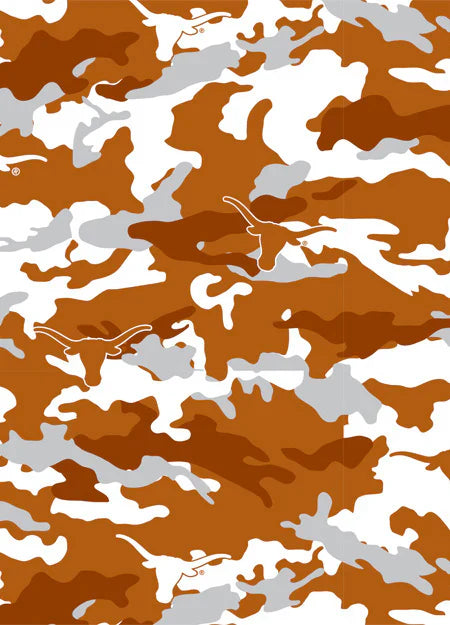 Texas Longhorns NCAA College Camo Sykel Cotton Fabric SYK-TX-805