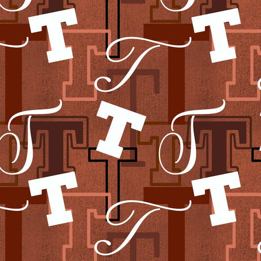 Texas Longhorns NCAA College Letters Sykel Cotton Fabric SYK-TX-1372
