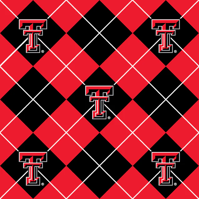 Texas Tech Red Raiders NCAA College Argyle Sykel Enterprises Polyester FLEECE Fabric TT-095