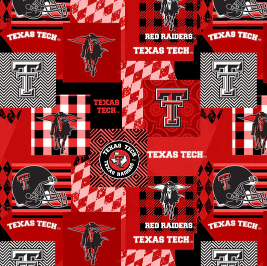 Texas Tech Red Raiders NCAA College MINKY Geo Sykel Polyester Fabric SYK-TT-1367