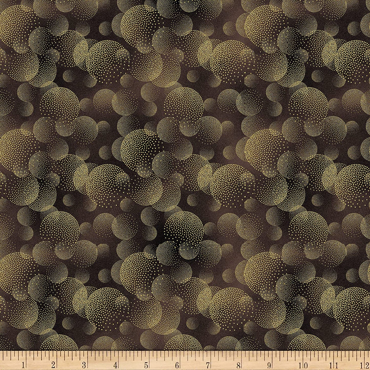 Texture Majestic Dotted Circle Black Metallic Blender Timeless Treasures Cotton Fabric