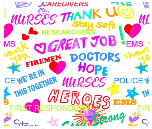 Thank you to our Heroes words White Sykel Cotton