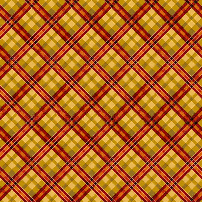 Thankful Metallic Plaid Multi Timeless Treasures Cotton Fabric