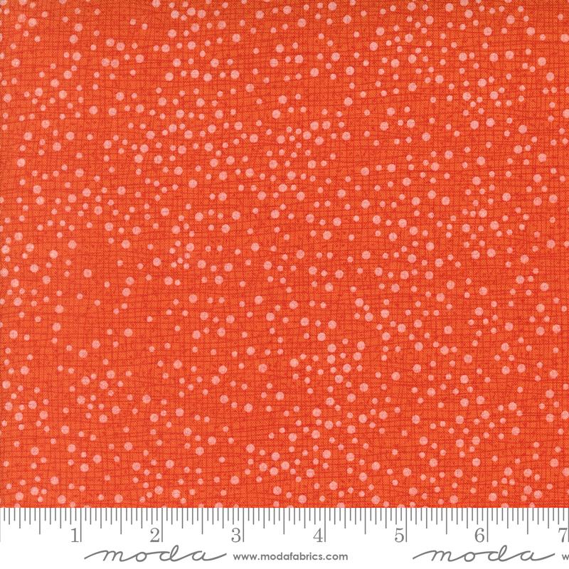 Dotty Thatched Texture Tangerine Orange Robin Pickens Moda Cotton Fabric MD-48715-82