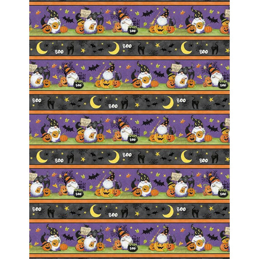 The Boo Crew Gnome Stripe Multi Susan Winget Wilmington Prints Cotton Fabric