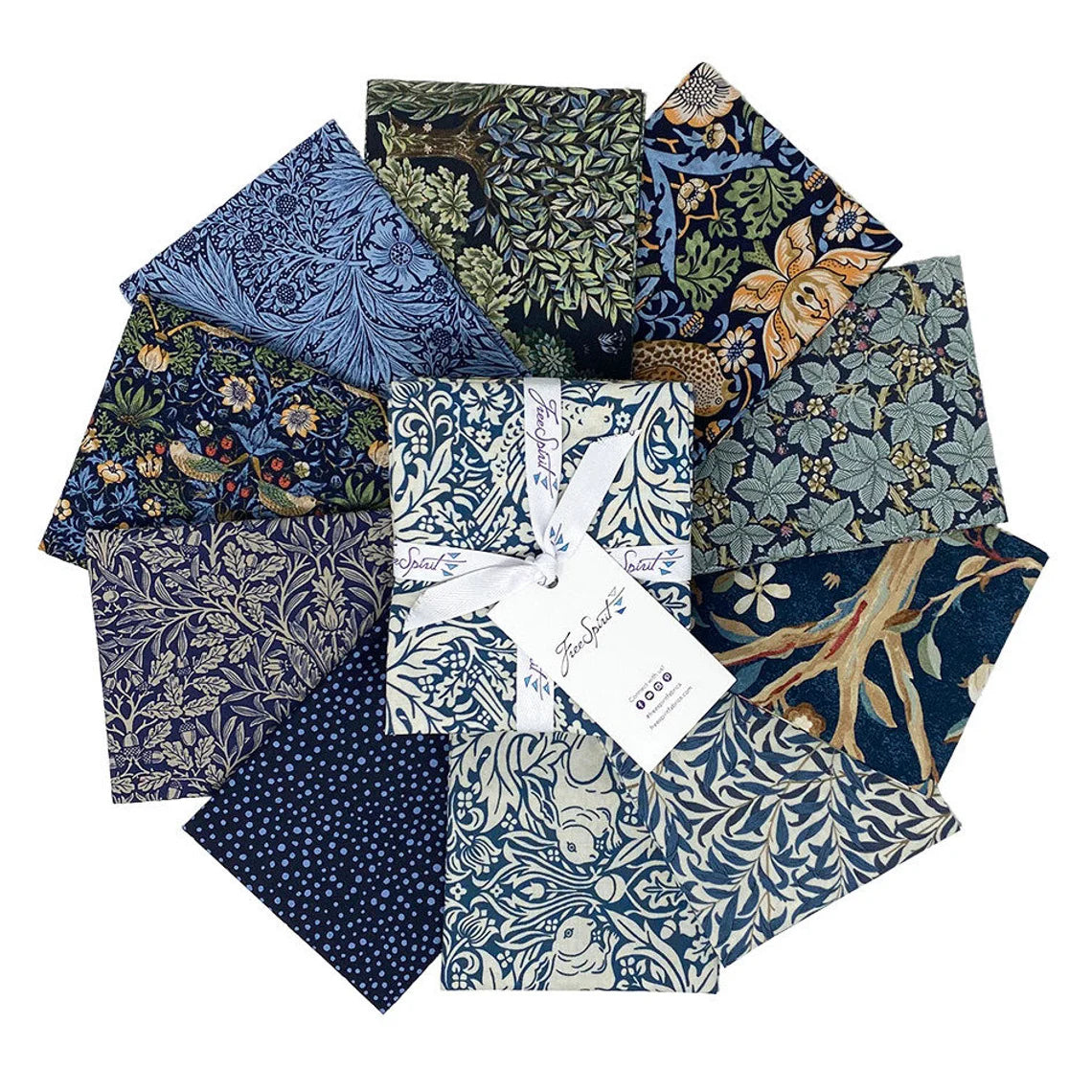 The Classics Inky Fat Quarter Bundle 18" x21" 10 pcs The Original Morris & Co. Free Spirit Cotton Fabric