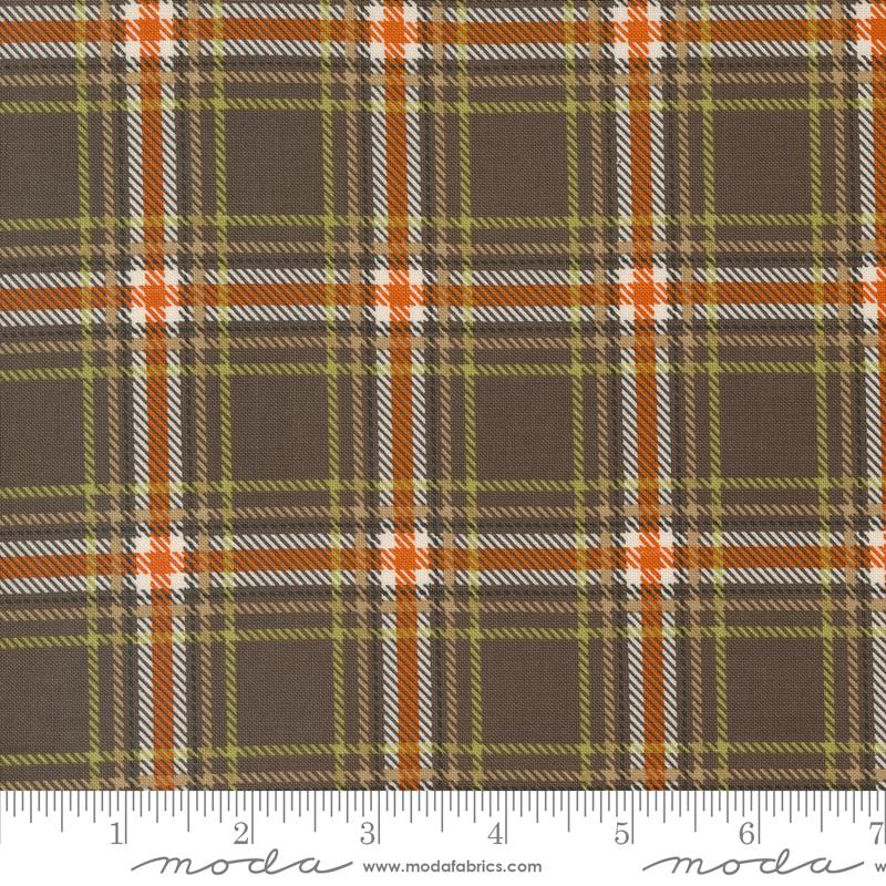 The Great Outdoors Cozy Plaid Checks Bark Brown Stacy Iest Hsu Moda Cotton Fabric