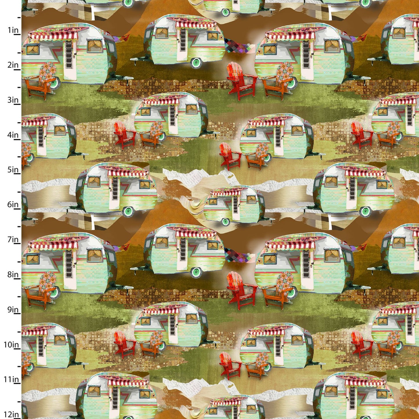 The Great Outdoors - Campers design Connie Haley 3 Wishes Quilting Cotton Fabric