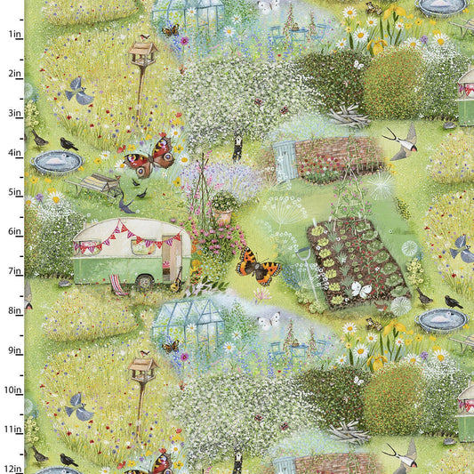 The Secret Garden the Garden Green Lucy Grossmith 3 Wishes Fabrics Cotton Fabric