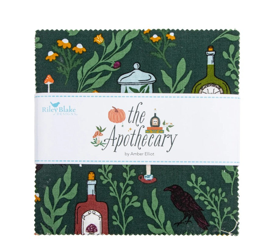 The Apothecary 5" Squares Stacker Amber Elliot Riley Blake Designs Cotton Fabric RB-5-17550-42